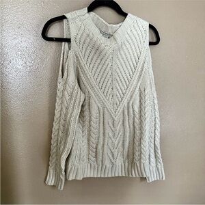 Cozy Casual Cream Cold Shoulder Sweater Size S/M